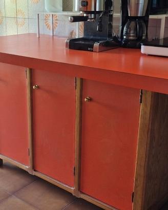 Penisola da cucina Vintage in legno e formica