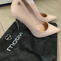 Scarpe décolleté vernice tacco oro