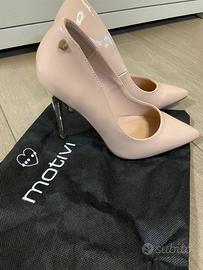 Scarpe décolleté vernice tacco oro