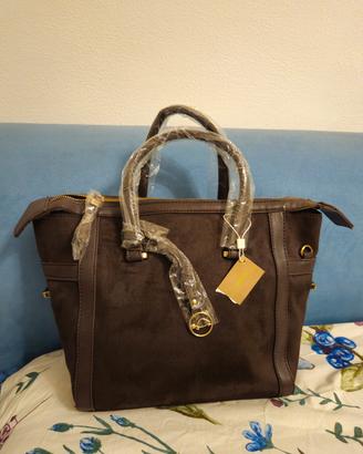 Borsa scamosciata marrone scuro, Carpisa 