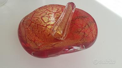 Ciotola posacenere avventurina rosso vintage