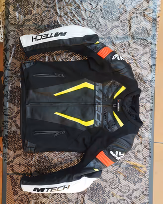 giacca moto 46 mtech uomo in pelle 