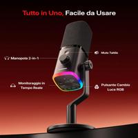 Microfono professionale gaming streaming podcast