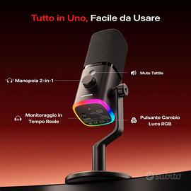 Microfono professionale gaming streaming podcast