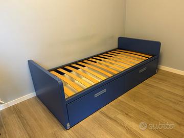 Letto singolo Tumidei con cassettoni