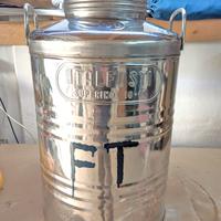 bidone olio 50 litri acciaio contenitore lt inox