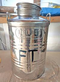 bidone olio 50 litri acciaio contenitore lt inox