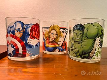 Marvel bicchieri supereroi Hulk Capitan America