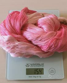 Matassina in filo seta cotone rosa sfumato