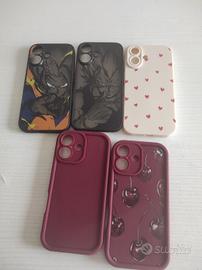 Lotto 5 cover per iPhone 16 - Varie fantasie