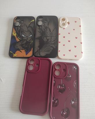 Lotto 5 cover per iPhone 16 - Varie fantasie