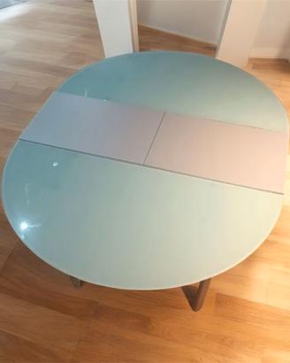 Tavolo Calligaris vetro tondo allungabile 6 sedie