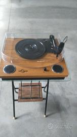 Giradischi vinile e mobiletto vintage