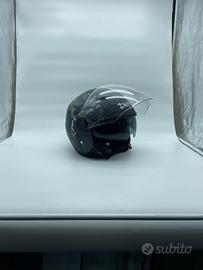 CASCO DIEFFE 88 NERO OPACO E VERDE CON PRESE D’ARI