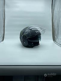 CASCO DIEFFE 88 NERO OPACO E VERDE CON PRESE D’ARI