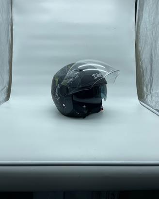 CASCO DIEFFE 88 NERO OPACO E VERDE CON PRESE D’ARI