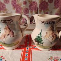 Coppia Brocche Vintage Dolomiti Dipinte a Mano