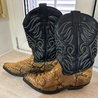 stivali texani tony mora in pelle di pitone