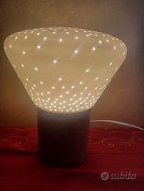Lampada arredo legno e ceramica