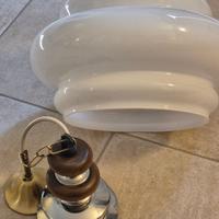 Lampadario Vintage vetro bianco anni 70