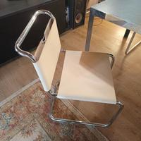 set di 4 sedie in cuoio bianco thonet STAM