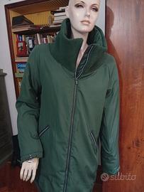 Giaccone donna trapuntato verde scuro