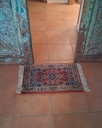 Coppia di tappeti Indiani in lana lavorati a mano 