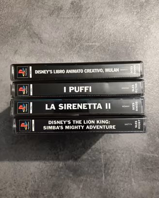 Lotto Giochi PS1 Sirenetta re leone I Puffi Mulan
