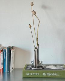 Vaso Space Age vintage anni 70 cromato acciaio