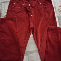 Pantaloni velluto donna costa stretta