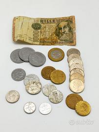 Lotto monete e banconote - Lire italiane