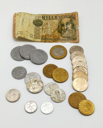 Lotto monete e banconote - Lire italiane