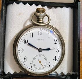 Orologio da taschino antico in argento Zenith
