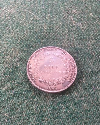 5 lire scatola 1848