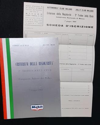 Trofeo rally Jolly club 1964 programma 