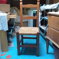 Sedie legno noce con impagliatura