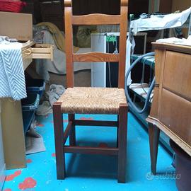 Sedie legno noce con impagliatura