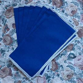 8 tovaglioli in tela blu/ nuovi 