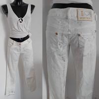 pantalone jeans Denny Rose tg42 bianco argento
