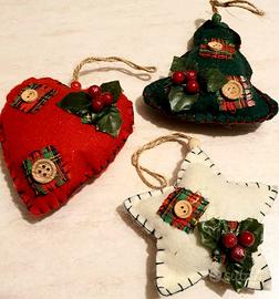 Addobbi natalizi pannolenci stella alberello cuore