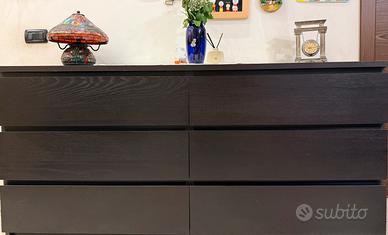 Cassettiera marrone-nero