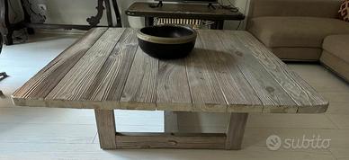 tavolo in legno stagionato da interni/esterni