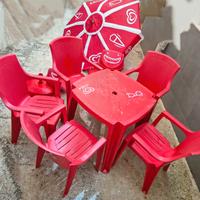 5 sedie tavolo ombrellone 3 porte ombrel secchio