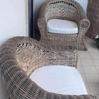 Salotto in vimini per esterno/interno