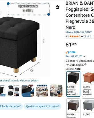 pouf poggiapiedi contenitore cubo
