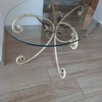 Tavolino vetro e ferro battuto