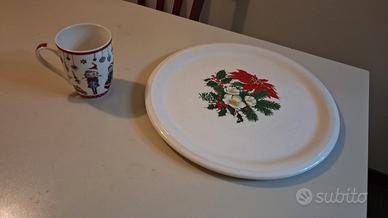 Piatto Natalizio da Torta + Tazza Mug Natalizia