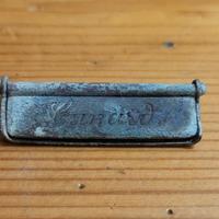 Fibbia vintage rara con scritta, da collezione