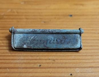 Fibbia vintage rara con scritta, da collezione