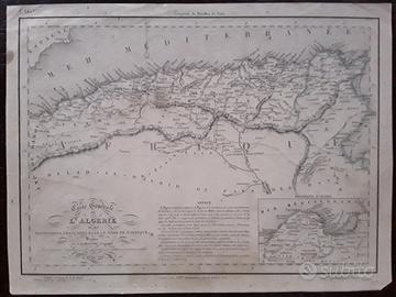 Carta geografica originale dell'Ottocento 